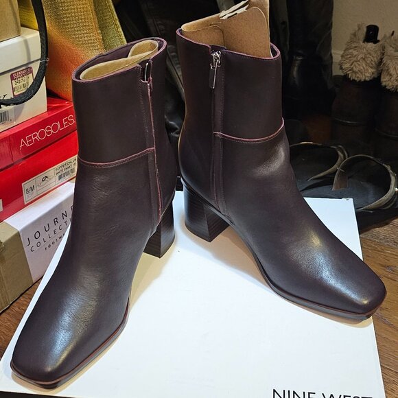 Nine West Dither Ankle Boots, Merlot 600 NWOB, Size 8.5M - Picture 8 of 10